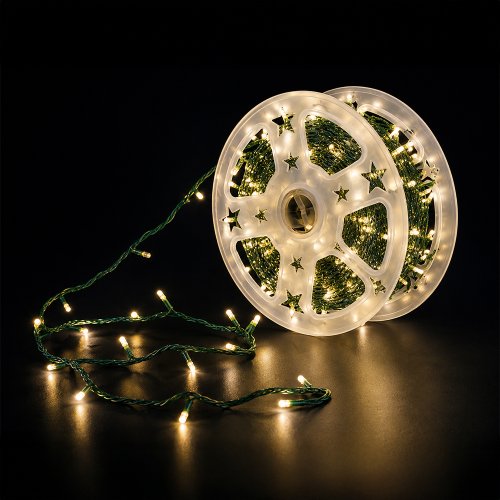 Rollo de luces LED cálidas con enchufe