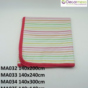 Mantel rayado de PVC (Ver colores y tamaños disponibles)