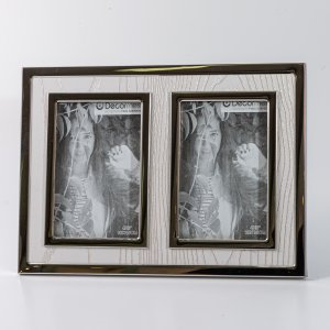 Porta retrato doble madera blanco 10x15cm