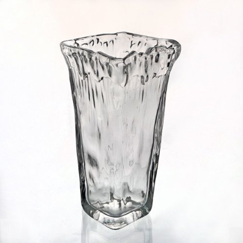 Florero de vidrio cuadrado cristalizado