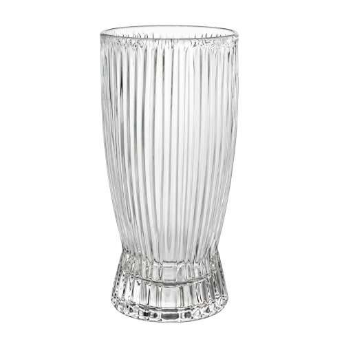Set x6 floreros cónicos transparentes rayas finas 360ml 7,8x15cm de vidrio