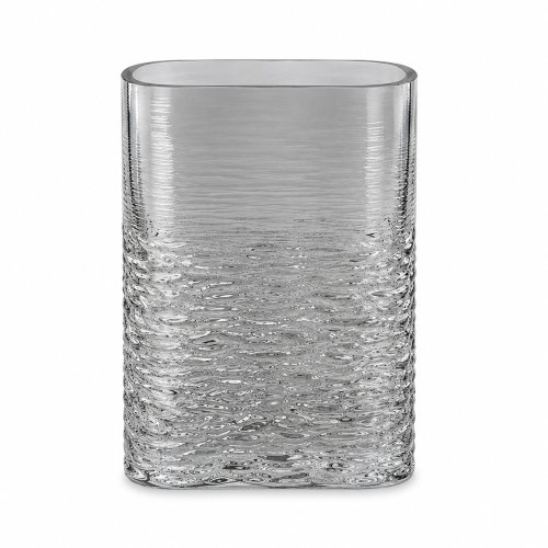 Florero de vidrio gris rectangular 13x6,5x17,5cm