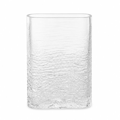 Florero de vidrio transparente rectangular 13x6,5x17,5cm