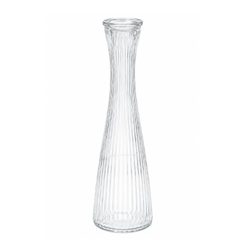 Violetero de vidrio rayado vertical con base ancha 6x21cm