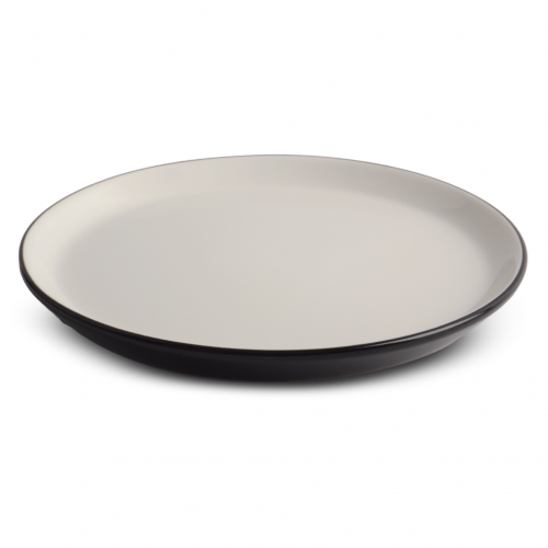Set x6 platos postre blanco-negro brillante 20cm