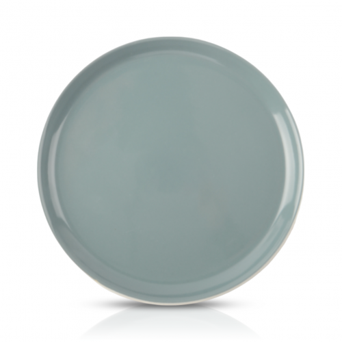 Set x6 platos postre verde grisaceo-blanco brillante 20,2cm