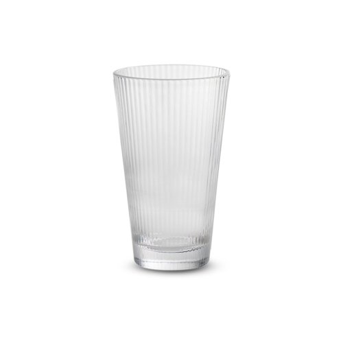 Set x6 vasos de vidrio cónico rayado vertical de 370ml 8x14cm